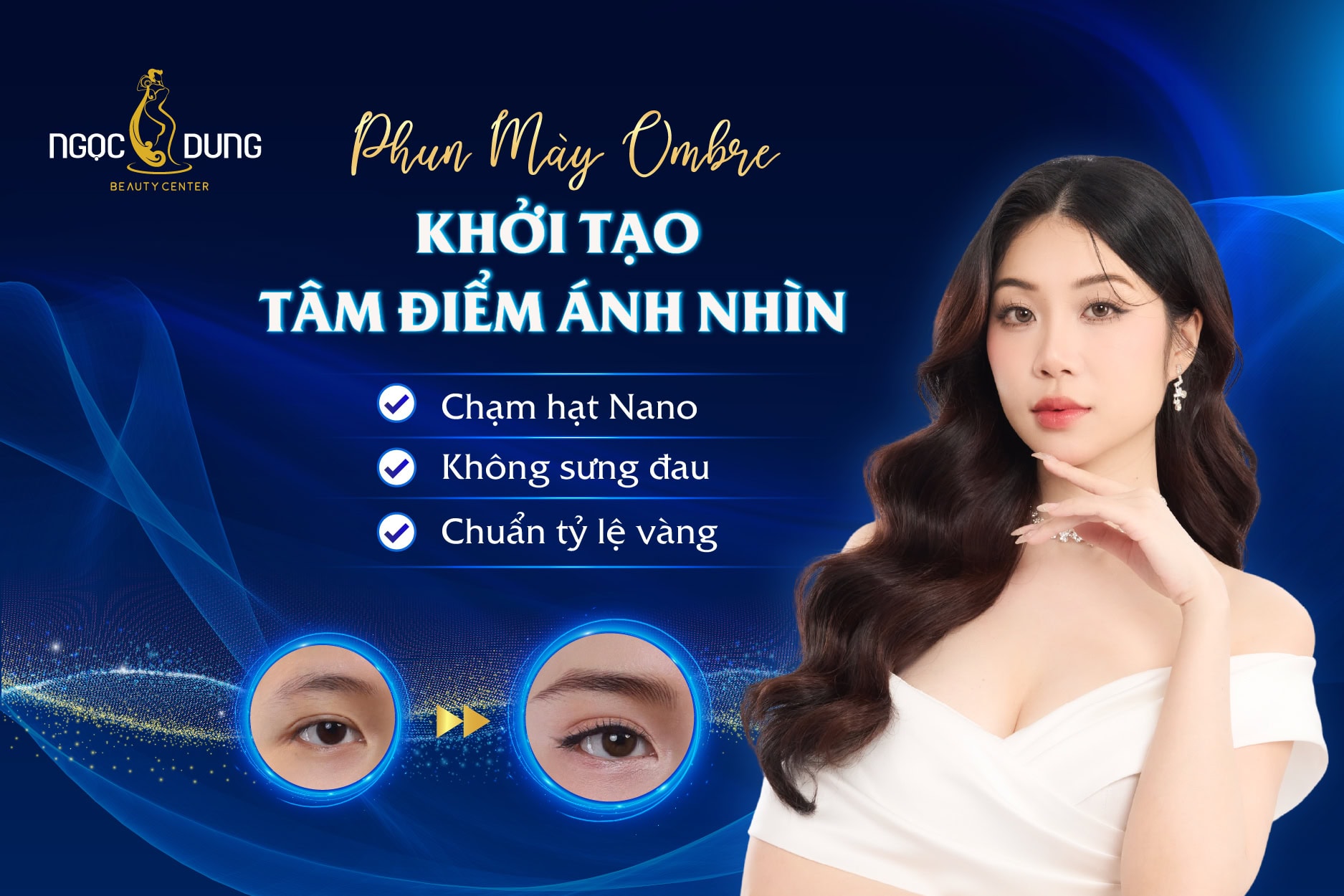 Phun mày ombre tự nhiên, bền màu và an toàn cho da